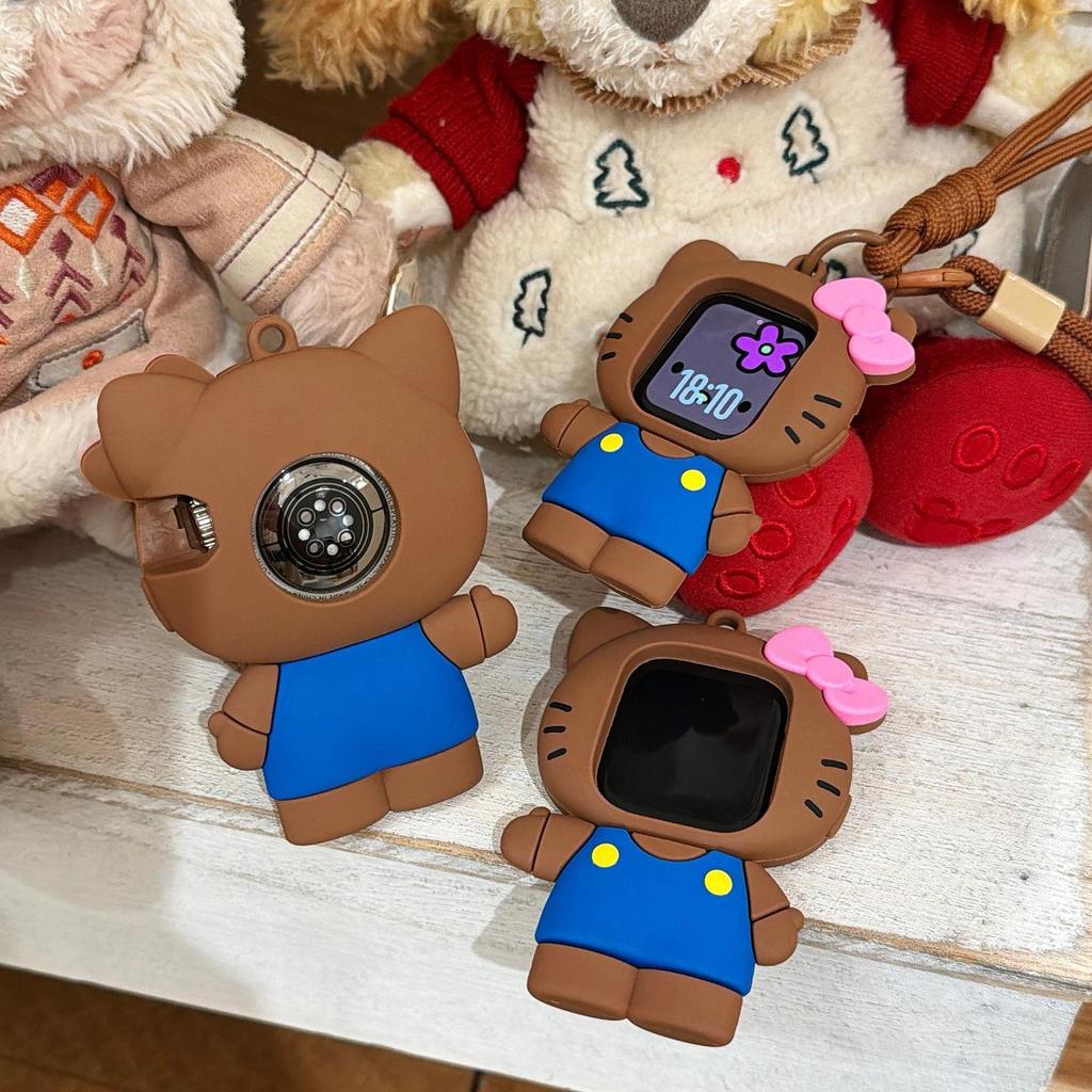 Black KT Cat Silicone Strap for Apple Watch Series 1-8, S10/SE3/Ultra 2.