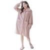 Room Wear Dress Pajamas Fluffy Room Wear Long Cardigan Blanket [growncharm] Women's [MOKO05] (Pink)