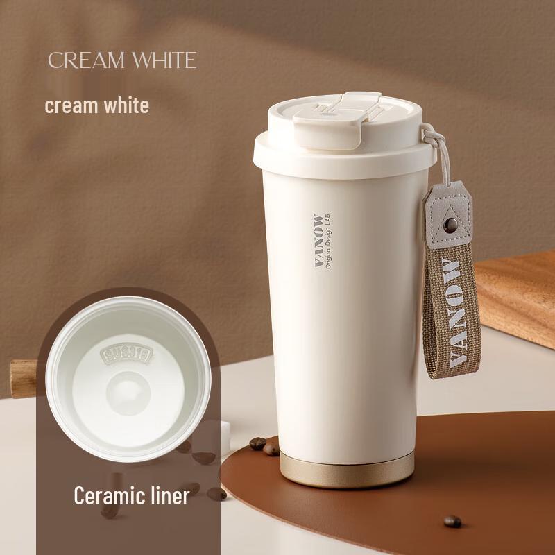 Vanow 500ml Ceramic Lined Travel Coffee Mug