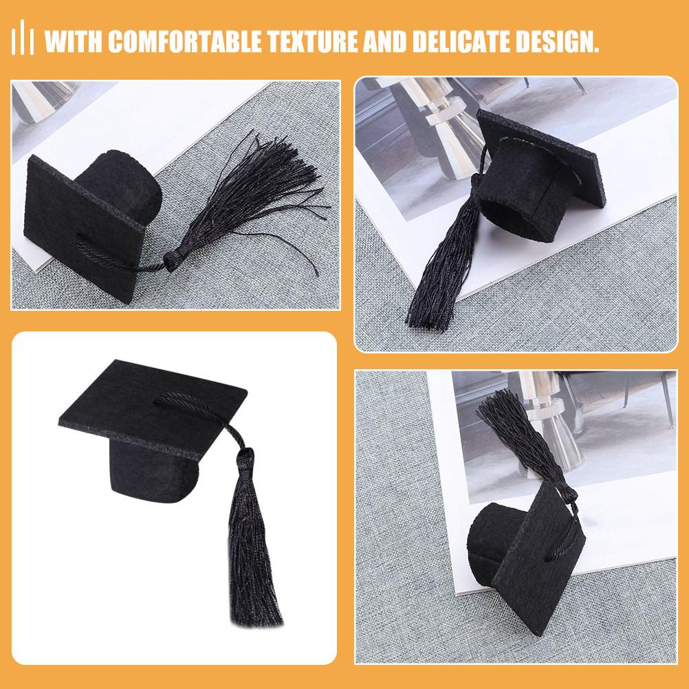 12Pcs Graduation Cap Bottle Toppers Wine Caps Set for Party Decoration Mini Graduation Cap Mini Hat Bottle Cover