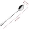 6 Piece Stainless Steel Coffee Spoon Long Handle Ice Cream Dessert Tea Spoon 19.5x2.8 Cm Suitable for Picnic Tableware