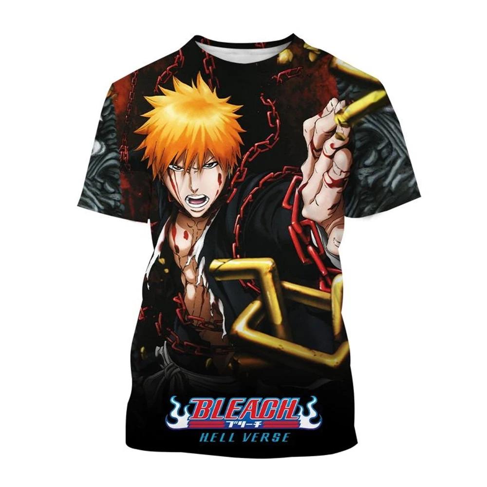 Hot sale Summer Kurosaki Ichigo 3D print T-shirt anime fashion o neck short-sleeved men's and women's casual
