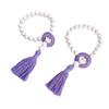 2Pcs Wood Beads Curtain Holdbacks with Tassels for Home and Office Decors Cotton Rope Window Drapery Tiebacks Ties