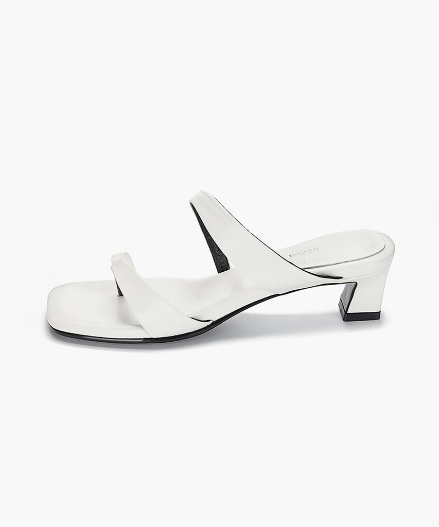 Recur Ecur Asymmetrical Detail Sandal Heels White 1284