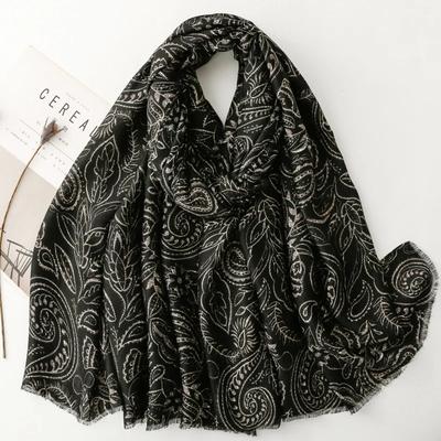 Modisches Viskosetuch Böhmischer Stil Damen Schal Baumwoll-Leinen-Gefühl Quaste Pashmina Muslimisches Hijab-Tuch Dame