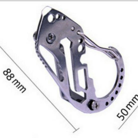 

Многофункциональный EDC карабин-держатель для ключей со быстросъемным ремешком и протектором, брелок из нержавеющей стали с альпинистской пряжкой.