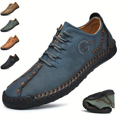 Men's Casual Leather Shoes, Large Size Handmade Shoes, Fashion Lace-up Business Men