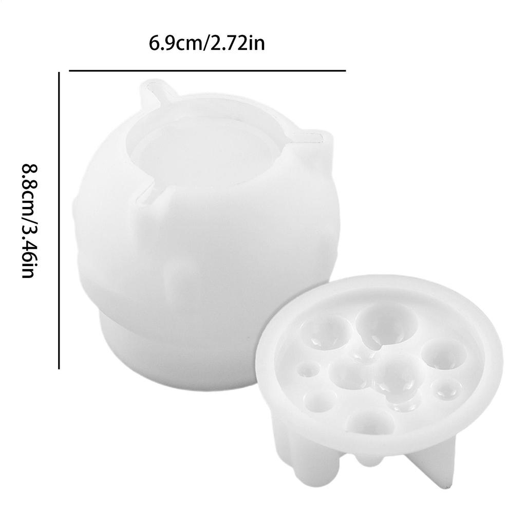 Halloween Silicone Mold Halloween Cauldron Statue Epoxy Resin Mold Reusable Easy Release Mould Crafting Supplies Resin Mold