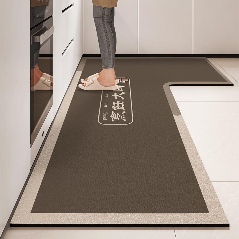 L-shaped Diatom Mud Easy To Clean Foot Pad High-quality Dirt-resistant Anti-slip Pad Household Water-absorbent Oil-absorbent Floor Mat
