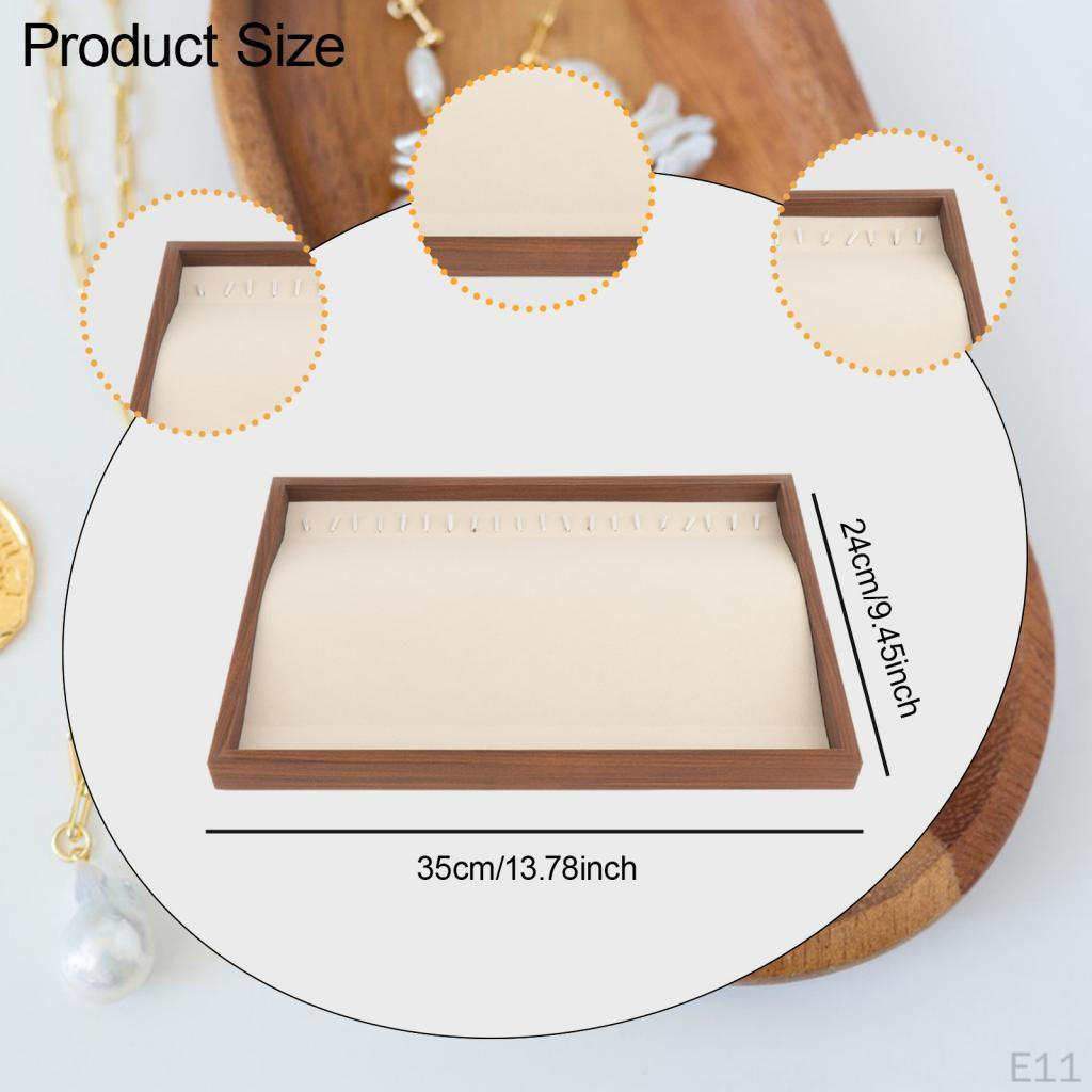 13.7 X 9.4 Inch Wooden Jewelry Organizer Tray for Dresser, Desk, Multi-Functional Storage Tray,