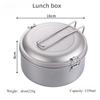 Outdoor Portable Double-layer Lunch Box, Pure Titanium High-temperature Resistant Lightweight Round Lunch Box Picnic Kitchenware