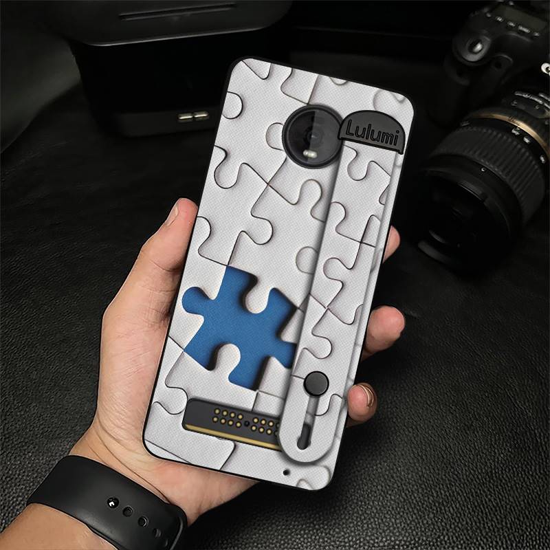 Simple Wrist Strap Phone Case For MOTO Z4 Play Fashion Design Back Cover Plain Color Personality Dirt-resistant Commerce
