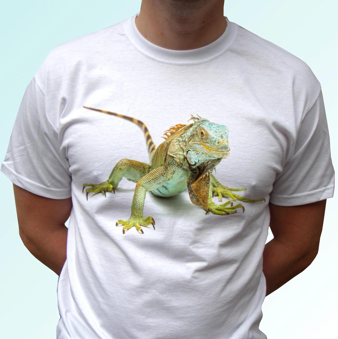 

Green Iguana white kids boys T-Shirt animal tee lizard top - s s kids baby sizes 120
