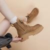 Women's fur integrated thick bottom heightening winter lightweight warm snow boots non-slip wear-resistant casual sports Martin cotton boots