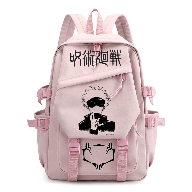 Anime Jujutsu Kaisen Iskolatáska Gyerekeknek Tinédzsereknek Diákoknak Nylon Kétvállú Táska USB Porttal Párnázott Pántokkal
