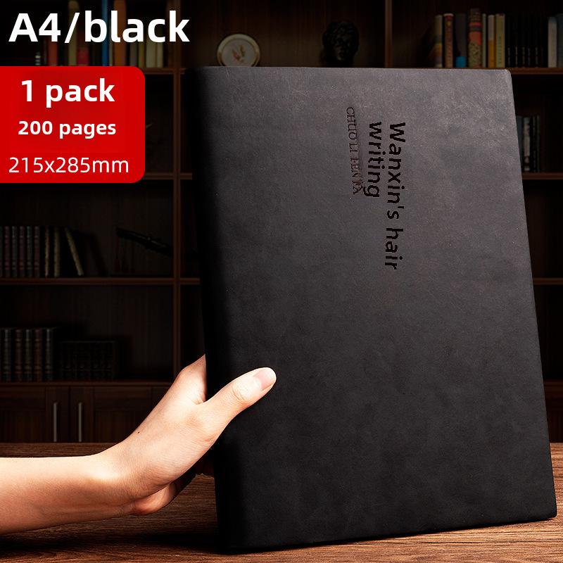 

Деловой блокнот из утолщенной овчины с индивидуальным логотипом — доступен в форматах A4, A5, B5, с горизонтальными линиями.