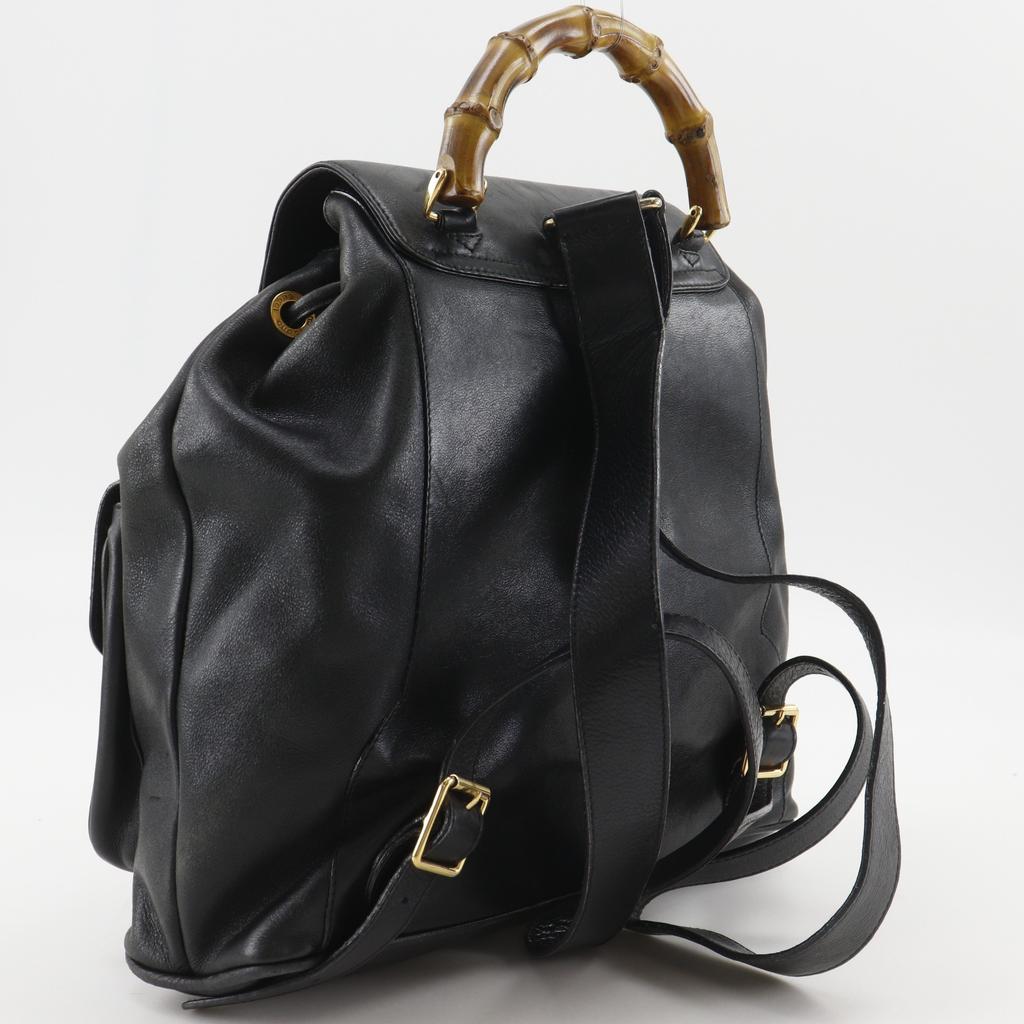 GUCCI Bamboo Backpack Daypack 003.2058.0016 black leather Women Used