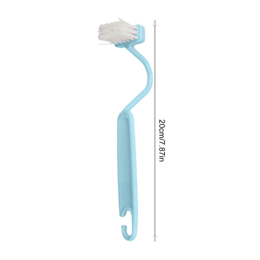 Kunststoff Gebogene Toilettenbürste Schrubber V-Form Toilettenecken-Rand Reinigungsbürste für Badezimmer Fenster Küche Toilettenrand