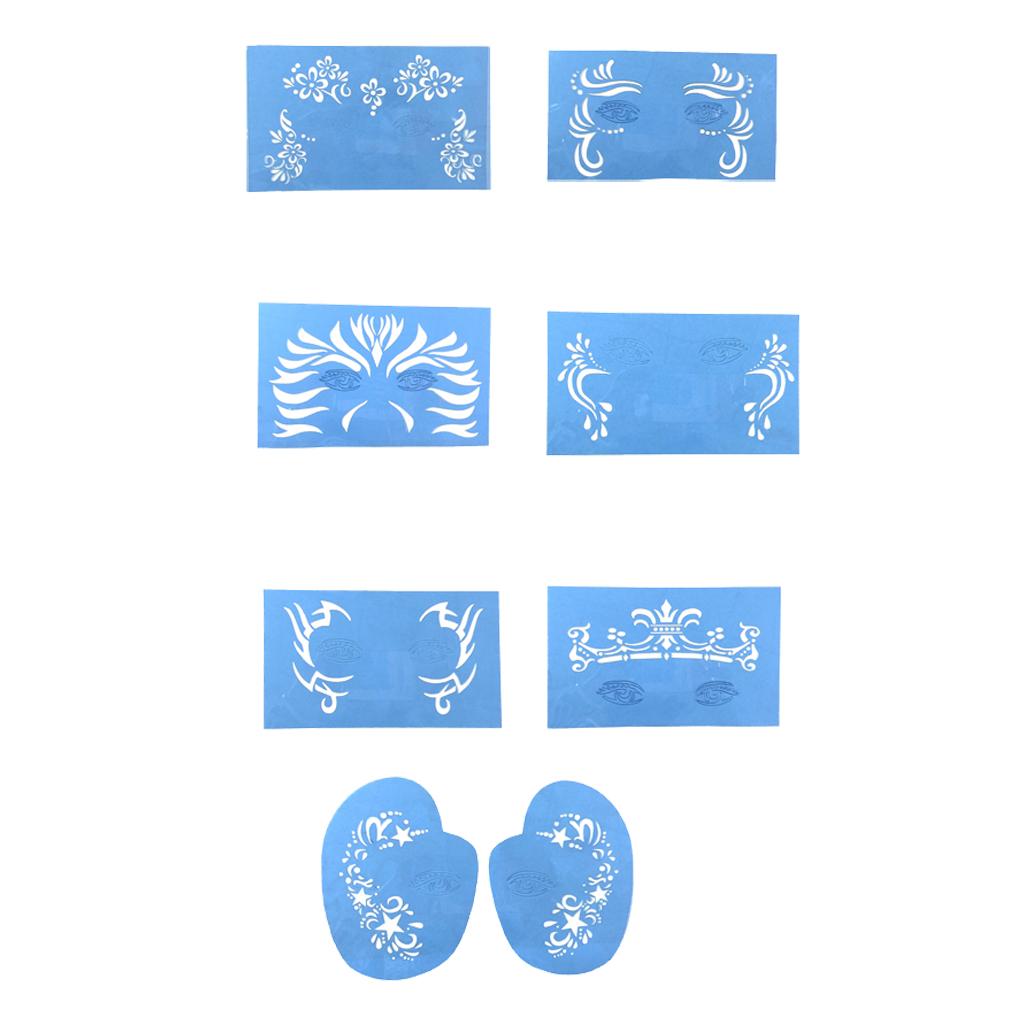 7x Paint Stencil Reusable Makeup Soft Painting Template Plastic