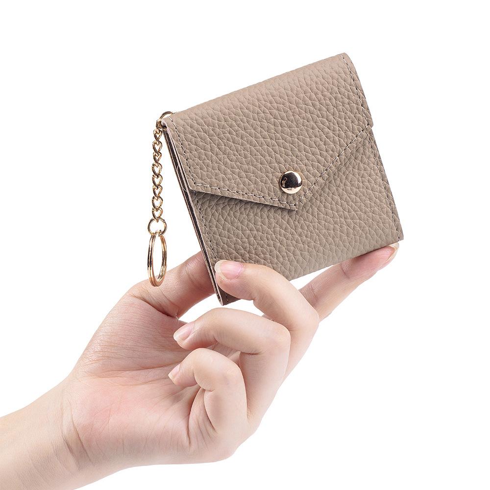 Genuine Leather Mini Jewelry Pouch, Portable Travel Jewellery Storage Bag with Keyring, Small Earring Ring Necklace Organizer