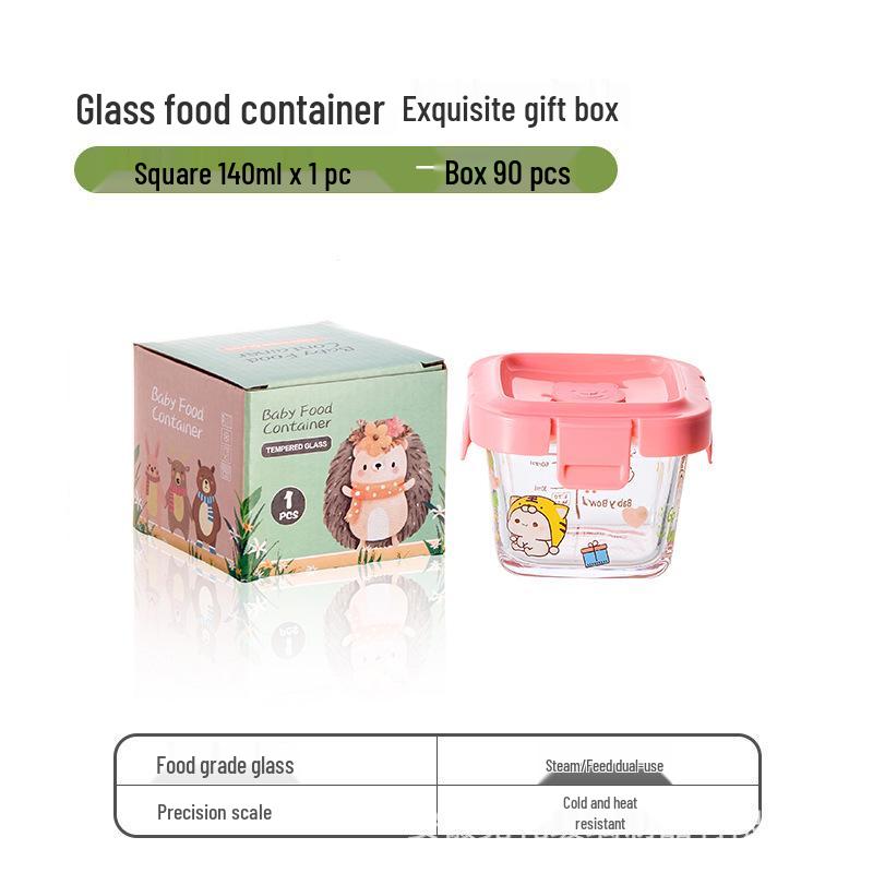 Sealed Glass Baby Food Container: Steamable, Microwaveable Portioning Bowl for Fresh-Keeping & Sampling