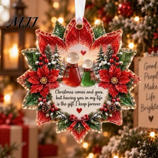 Acrylic Festive Decorations Heartfelt Holiday Keepsake Ornament, Hanging Decoration for Loved Atmosphere Accents Ones, Christmas Tree Pendant