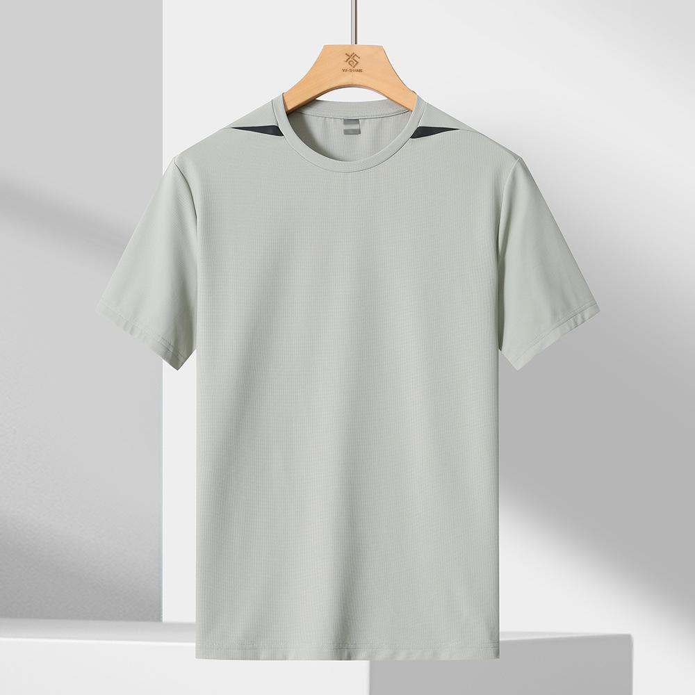 Cool Ice Silk Short Sleeve Men's Summer Mountaineering Fitness Men's Breathable Sports Top