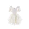 Large size summer bow jacquard fairy temperament fashion dress women's clothing on the run princess puffy skirt