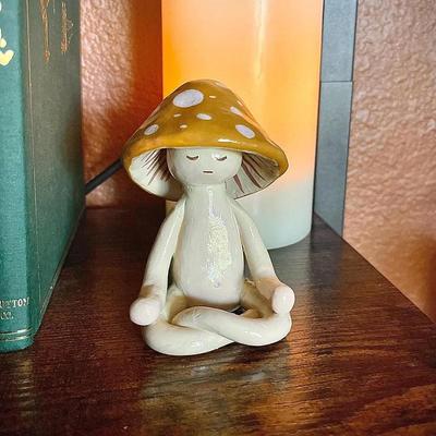 Adorable Mushroom Yoga Ornament for Home & Garden Decor