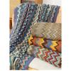 Boho Knitted Fringe Throw Blanket Colorful Chevron Pattern Cozy Soft Tassel Blanket For Sofa Bed Office Travel