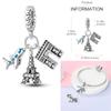 Copper Metal Travel Collection Tower Airplane Camera Postcard Suitcase Pendant Bead Component Charm Bead Components Bead Component Compatible With