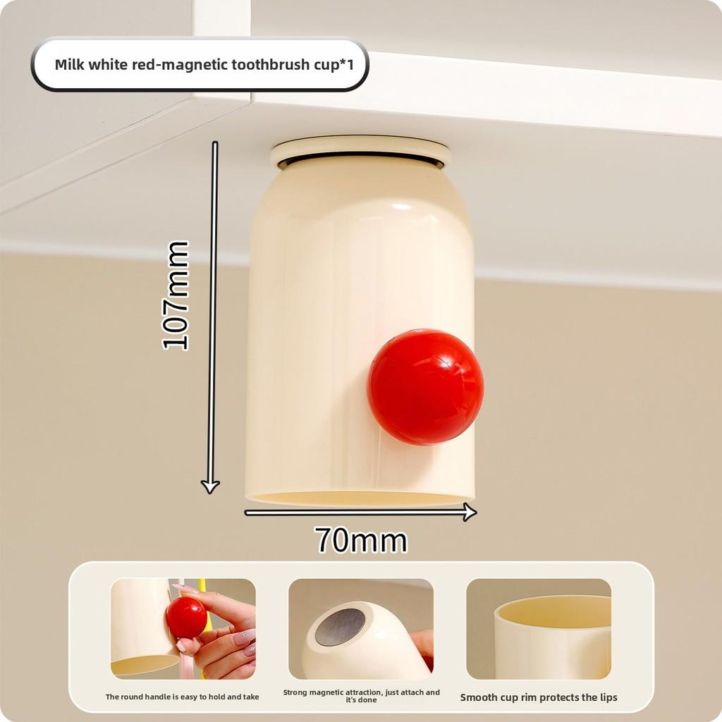 Magnetic Toothbrush Holder Set With Toothpaste Dispenser For Wall Mount Bathroom Organization