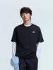 T-Shirts Men's Black Crew Neck Moderate Straight Fit