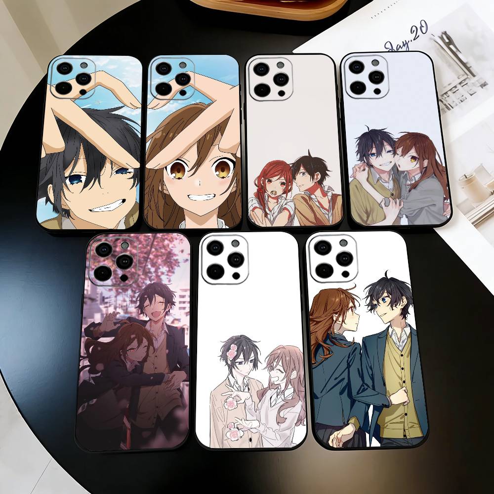 Horimiya Phone Case For iPhone 17,16,15,14,13,12,11 Plus,Pro Max,XS,Soft Silicone Black Cover