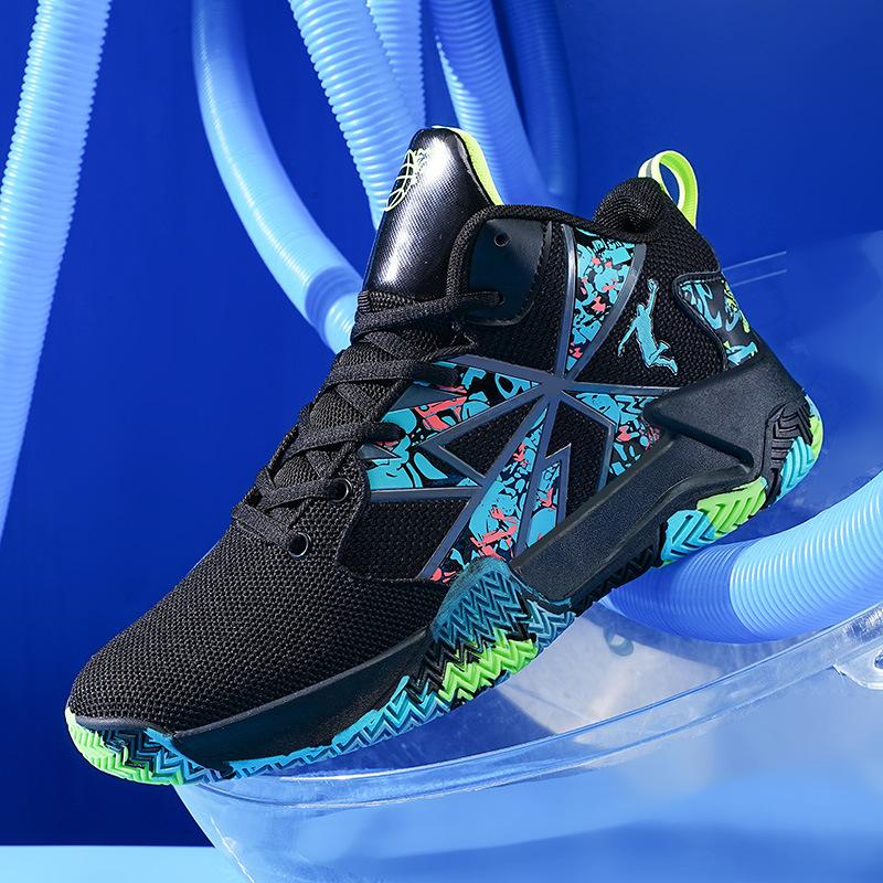 

Basketball shoes men s shoes spring and summer new high-top friction sound non-slip wear-resistant fly-woven mesh student actual sports shoes 45