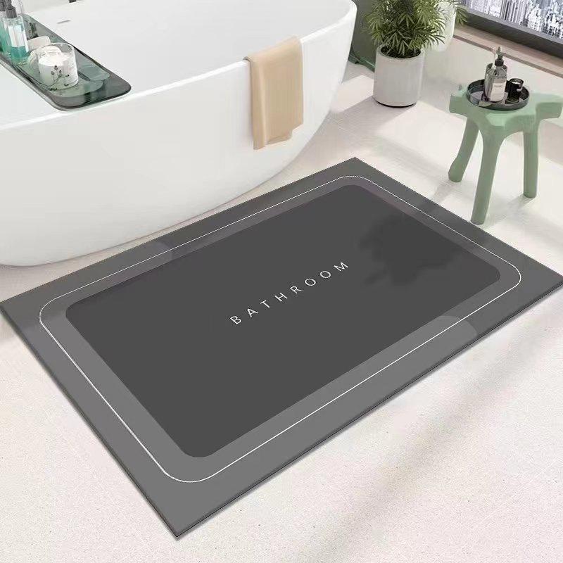 Cross Simple Anti-Slip Bathroom Floor Mat: Water-Absorbent, Wear-Resistant, Dirt-Resistant, and Easy To Clean.