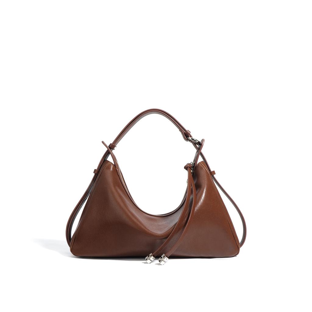 Genuine leather underarm bag 2025 new women's trendy commuter bag niche messenger bag cowhide crescent fashion shoulder bag