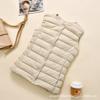 Light down jacket, women's liner, vest, short round neck, collarless light vest