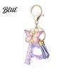 Comfortable To Carry Keychain Purple Series Pendant Sequins Star Initial Letter Charm Key