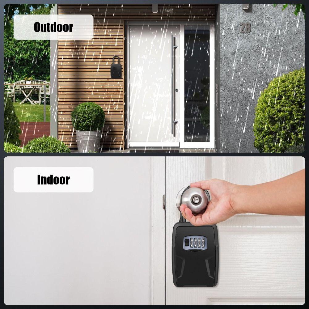 Passwords Code 4 Digit Combination Key Box Wall Mounted Key Lock Safe Box Key Safe Box  Garage
