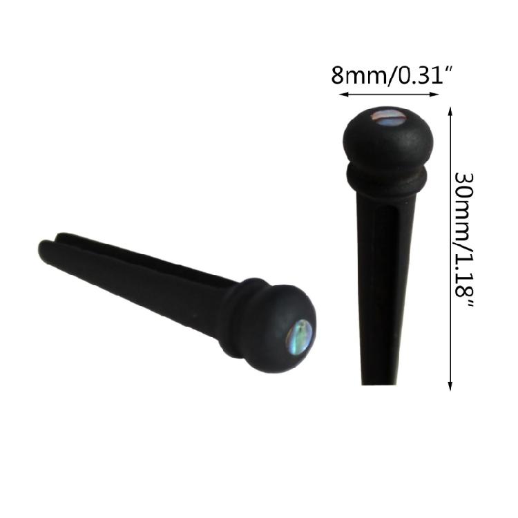 6Pcs Fixed Vertebra Guitar Bridge Pin Ebony Wooden Guitar Bridge Pin Easy Use