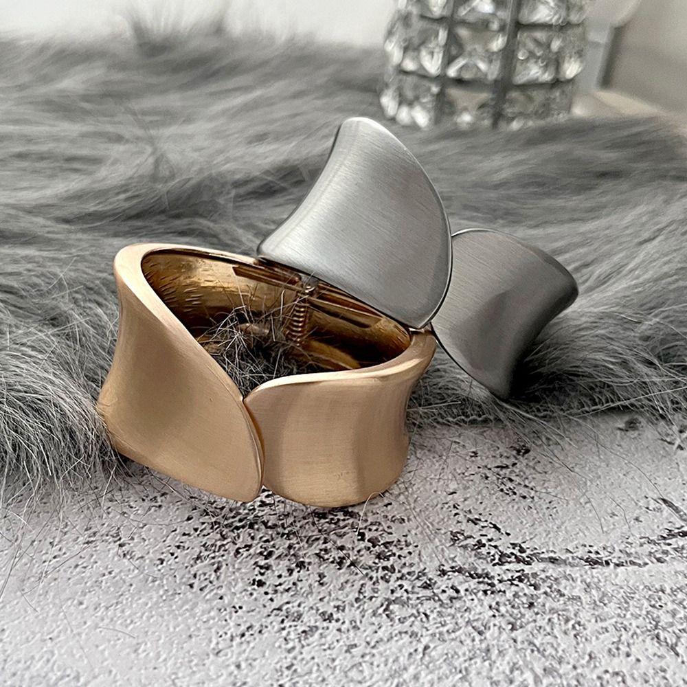 Minority Design Cuff Bangles Metal Irregular Wide Open Bangle Cute   Decoration