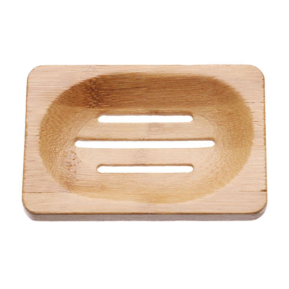 Home Toilet Wash Shower Soap Dish Box Container Bamboo Box Soap Tray
