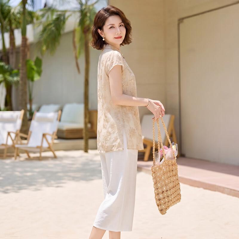 Mother's Day New Chinese Floral Two-Piece Outfit
