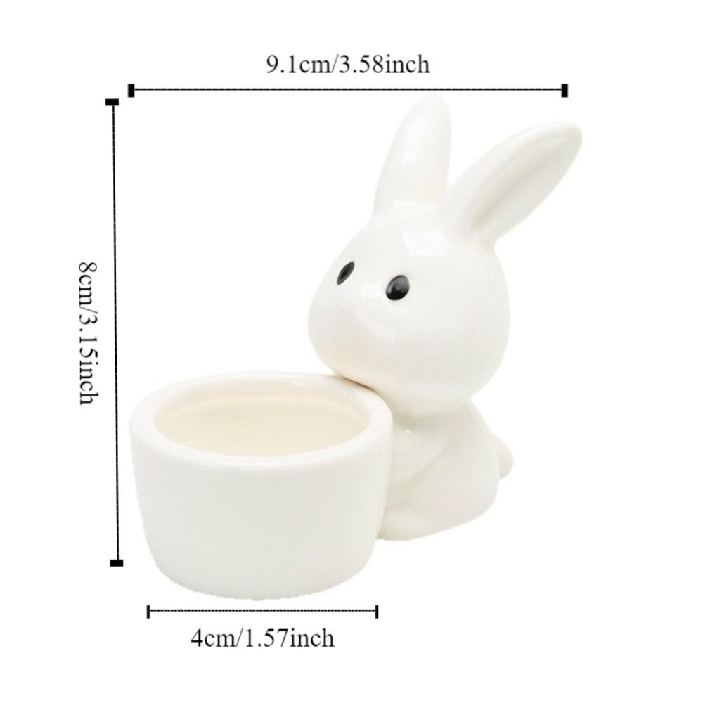 Stable Ceramic Egg Cup Smooth Rabbit Eggs Cup Creative Egg Stand Holder  Easter Decor