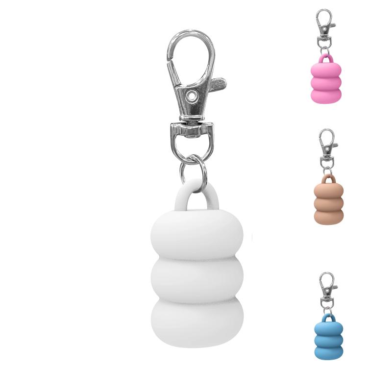 Practical Donut Silicone Keychain Cap Accessories Portable Durable Holder Keychain Compatible For Lipgloss Storage And Balm Cap