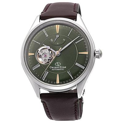 ORIENT STAR Automatic Classic Made In Comes with 2 Years of Domestic Open Heart Green Watch, Semi-skeleton, Mechanical, Japan,