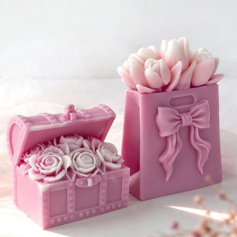 Detailed Rose Designs Silicone Candle Mould For Creating Beautiful Decorative Candle Home