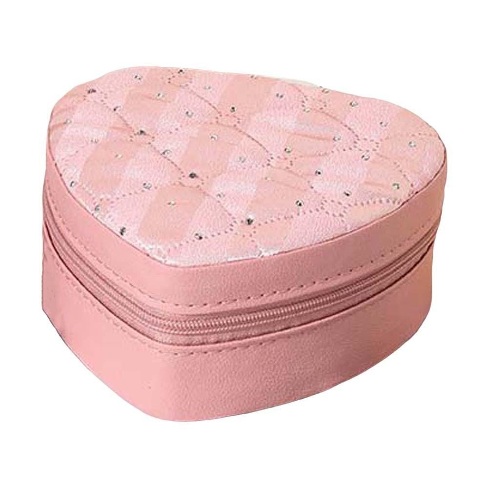 

Compact Jewelry Storage Case ABS Rings Necklace Packaging Box Heart Jewelry Organizer Girls Style 9
