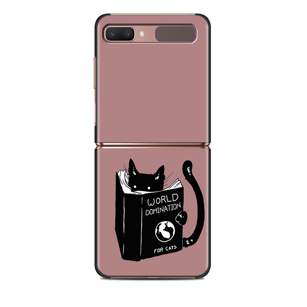 Lustige schwarze Katze, süße Luxus-Falthülle für Samsung Z Flip, Handyhülle für Galaxy Z Flip, Z Flip3 5G, Rückseite, Fundas